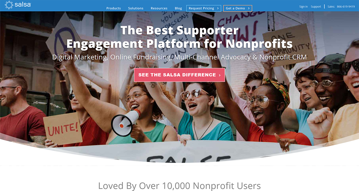 Learn more about Salsa Engage, one of the top Salesforce apps for nonprofits.