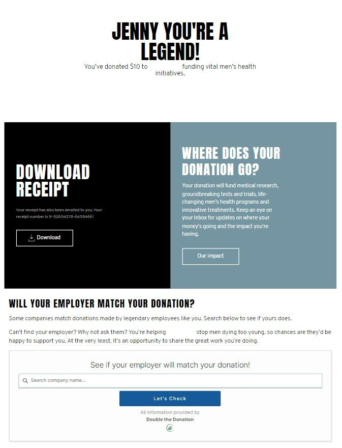 Confirmation Page Example