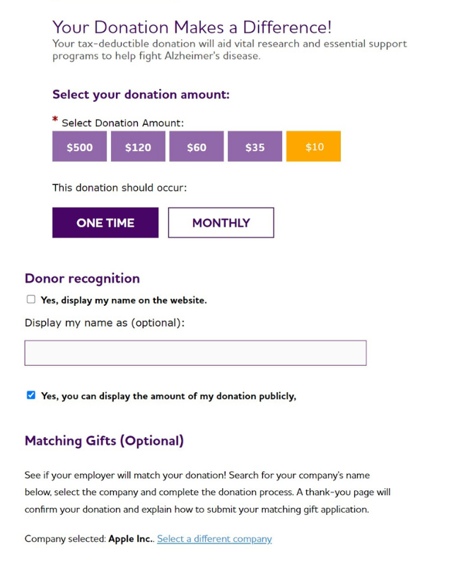 Donation Page Example