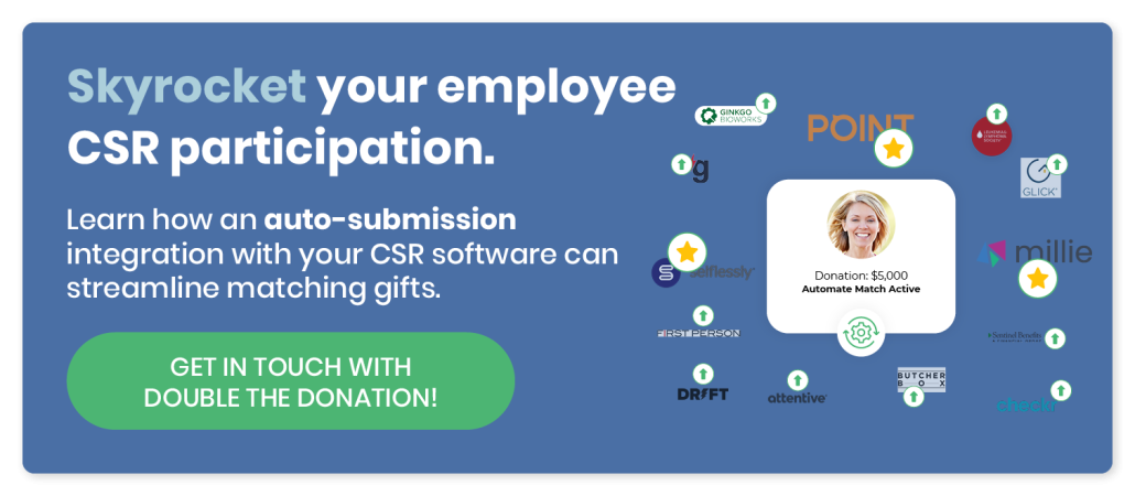 Contact Double the Donation to learn how an auto-submission integration with your CSR software can streamline matching gifts and boost participation.