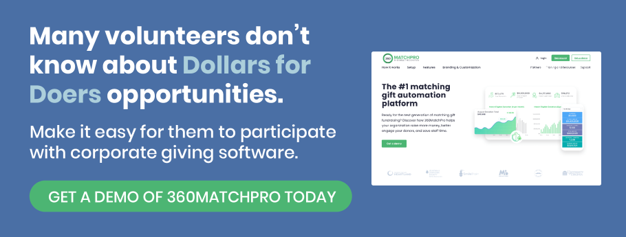 Get a demo of 360MatchPro to get started with Dollars for Doers using the right software.