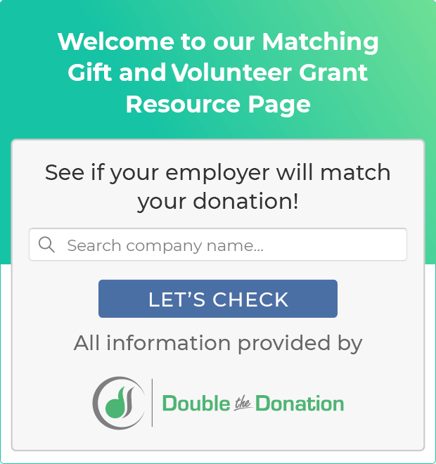 An image of a matching gifts donation search tool on a nonprofit's website.