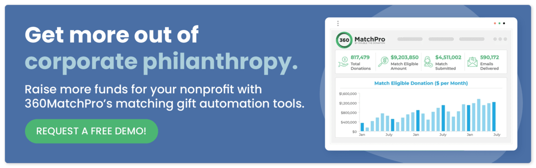 Click here to get a demo of our corporate philanthropy software for nonprofits.