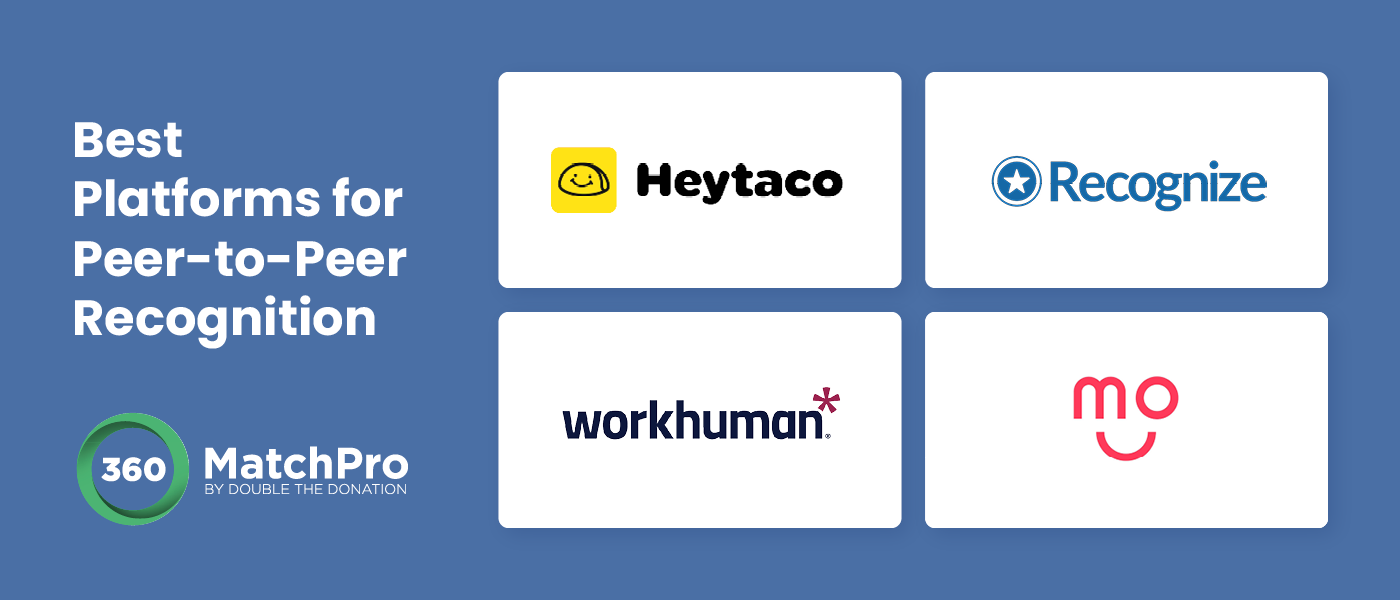 Logos of the best employee recognition platforms for peer-to-peer recognition.