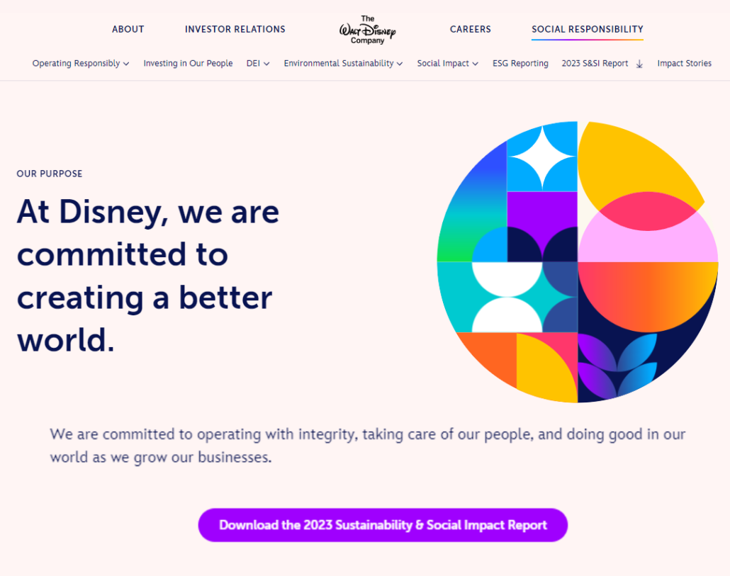 Disney's policy as a top CSR company