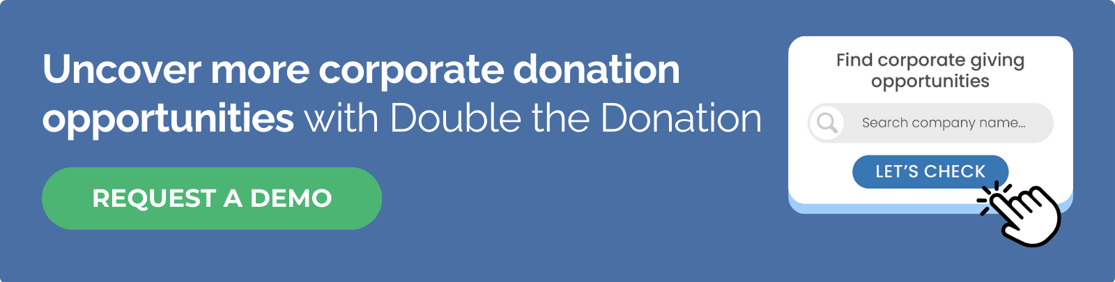 Uncover more with Double the Donation's corporate donation programs list.