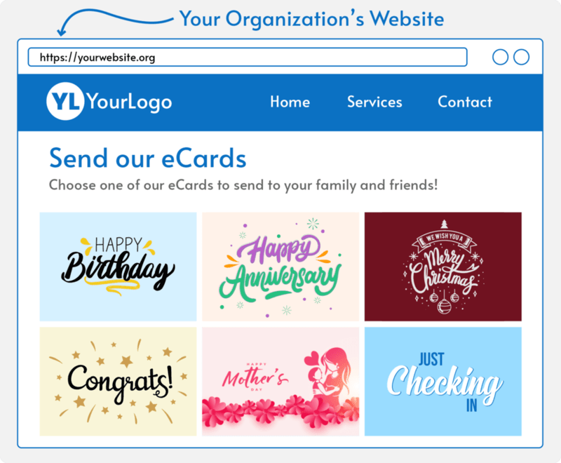 Use eCardWidget's nonprofit marketing software to add digital greeting cards to your website.